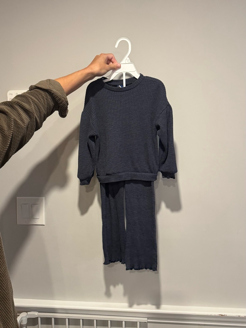 Old Navy Navy Thermal Knit Crewneck and Pants Set